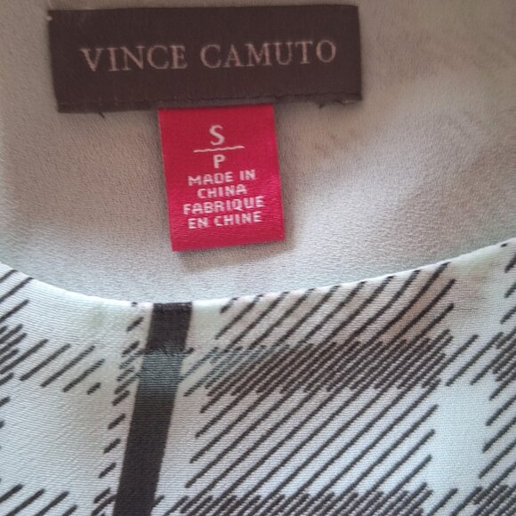 Vince Camuto Green Plaid Flowy High Low Blouse - Picture 2 of 7